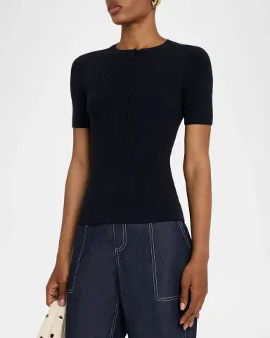 Lafayette 148 New York Slim-Fit Rib Knit Cotton Sweater | Thumbnail 4 Lafayette 148 New York Slim-Fit Rib Knit Cotton Sweater | Thumbnail 4
