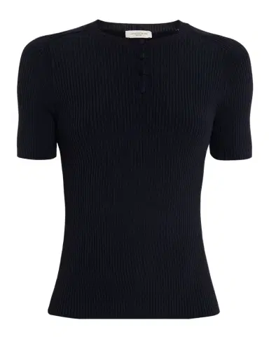Lafayette 148 New York Slim-Fit Rib Knit Cotton Sweater | Thumbnail 1 Lafayette 148 New York Slim-Fit Rib Knit Cotton Sweater | Thumbnail 1