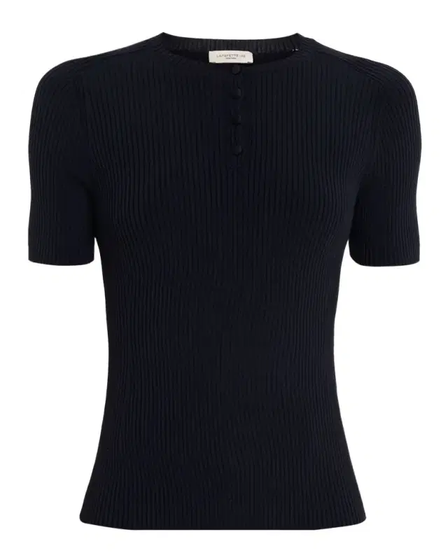 Lafayette 148 New York Slim-Fit Rib Knit Cotton Sweater