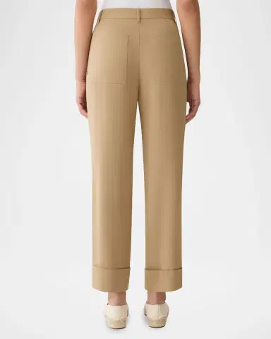 Lafayette 148 New York Cuffed Straight-Leg Silk Georgette Pants | Thumbnail 3 Lafayette 148 New York Cuffed Straight-Leg Silk Georgette Pants | Thumbnail 3