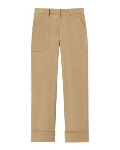 Lafayette 148 New York Cuffed Straight-Leg Silk Georgette Pants | Thumbnail 1 Lafayette 148 New York Cuffed Straight-Leg Silk Georgette Pants | Thumbnail 1