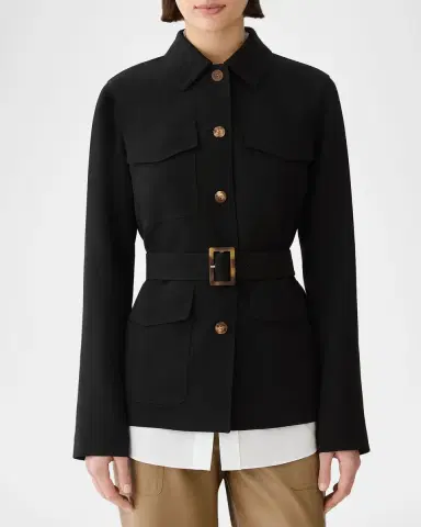 Lafayette 148 New York Belted Finesse Crepe Shirt Jacket | Thumbnail 4 Lafayette 148 New York Belted Finesse Crepe Shirt Jacket | Thumbnail 4