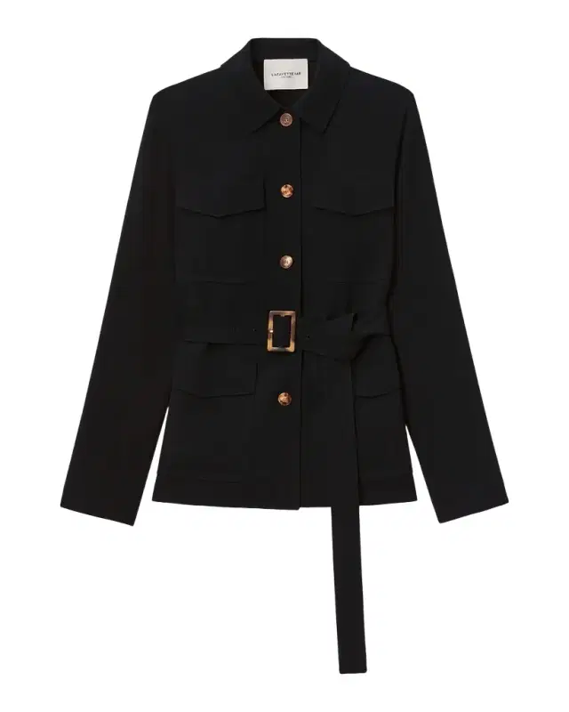 Lafayette 148 New York Belted Finesse Crepe Shirt Jacket