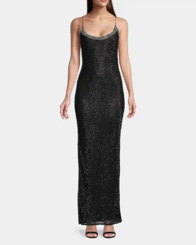 Mac Duggal Beaded Column Gown | Thumbnail 2 Mac Duggal Beaded Column Gown | Thumbnail 2