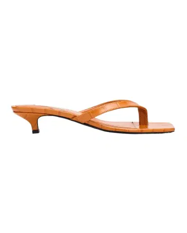 TOTEME 35mm Croc-Embossed Leather Heeled Flip Flops | Thumbnail 1 TOTEME 35mm Croc-Embossed Leather Heeled Flip Flops | Thumbnail 1