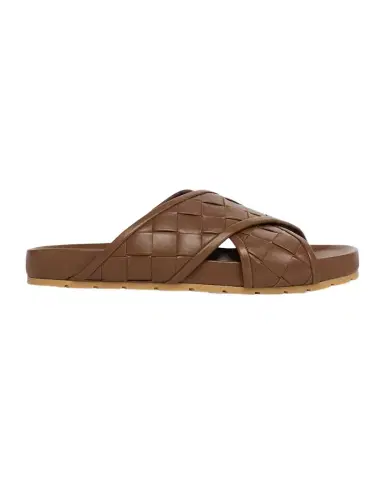 Bottega Veneta Men's Tarik Intrecciato Leather Crisscross Sandals | Thumbnail 1