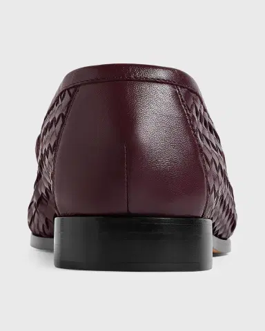 Bottega Veneta Men 's Silenzio Intrecciato Napa Leather Loafers | Thumbnail 3