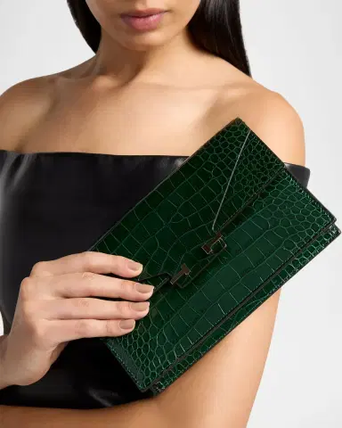 Tom Ford Small Croc-Embossed Leather T-Clasp Clutch Bag | Thumbnail 6 Tom Ford Small Croc-Embossed Leather T-Clasp Clutch Bag | Thumbnail 6