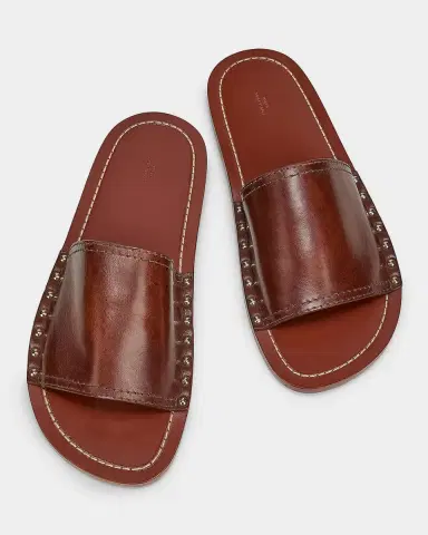 TOTEME Studded Leather Slides | Thumbnail 4