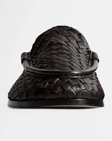 Bottega Veneta Men 's Silenzio Intrecciato Napa Leather Loafers | Thumbnail 7