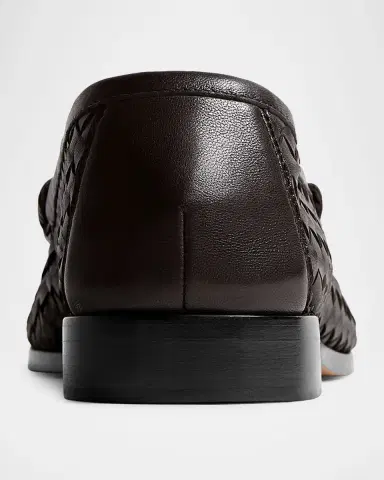 Bottega Veneta Men 's Silenzio Intrecciato Napa Leather Loafers | Thumbnail 8