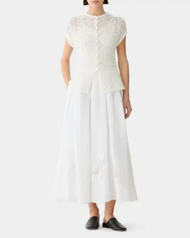 Lafayette 148 New York Lace-Stitch Cotton Knit Sweater | Thumbnail 2 Lafayette 148 New York Lace-Stitch Cotton Knit Sweater | Thumbnail 2