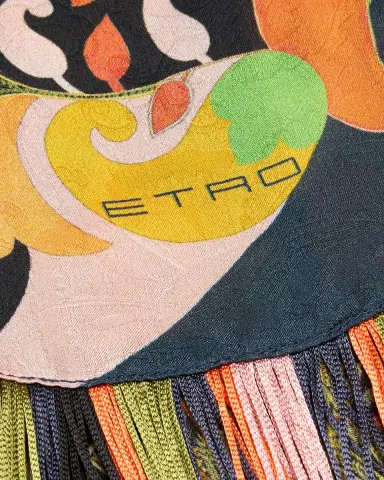 Etro Silk Fringe-Trim Foulard | Thumbnail 3