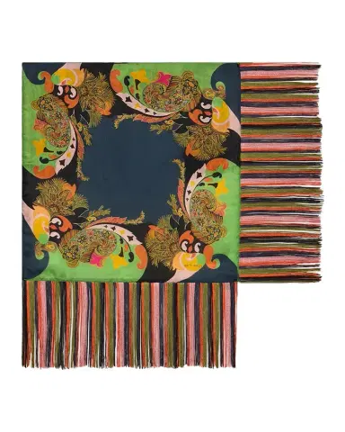 Etro Silk Fringe-Trim Foulard | Thumbnail 1