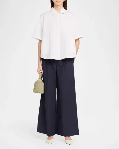 Lafayette 148 New York Pleated Cotton Shirt | Thumbnail 2 Lafayette 148 New York Pleated Cotton Shirt | Thumbnail 2