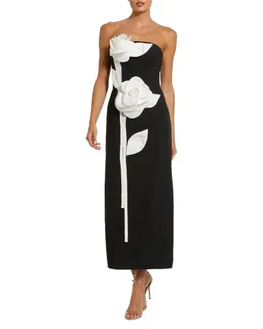 Mac Duggal Floral Crepe Strapless Maxi Dress | Thumbnail 1 Mac Duggal Floral Crepe Strapless Maxi Dress | Thumbnail 1