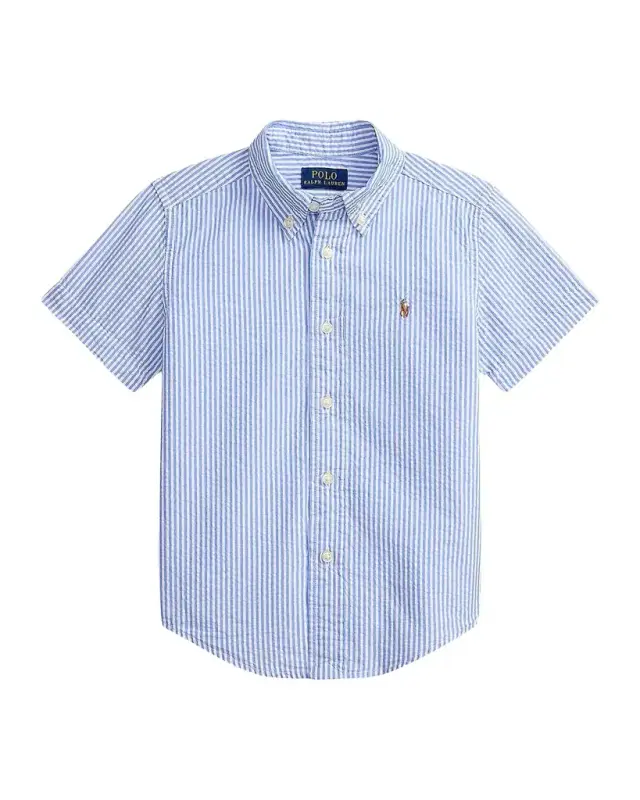 Little Boy 's & Boy 's Striped Cotton Seersucker Shirt