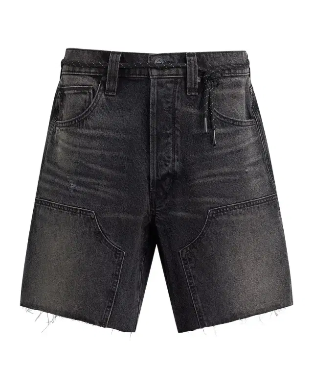Men's Men's Black Denim Belted Carpenter Shorts