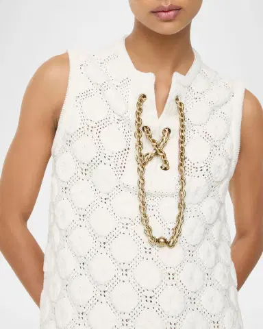 Burberry Brittany Chain Lace-up Crochet Mini Dress | Thumbnail 3 Burberry Brittany Chain Lace-up Crochet Mini Dress | Thumbnail 3