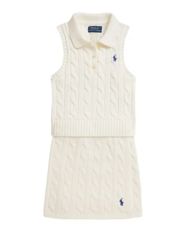Little Girl 's & Girl 's Cotton Polo Sweater & Faux-Wrap Skirt