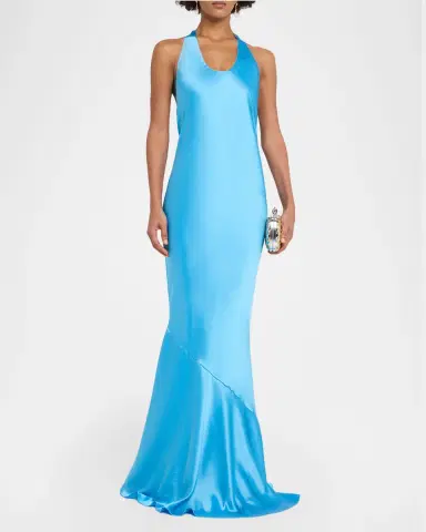 Retrofête Alison Satin Halter Gown | Thumbnail 4 Retrofête Alison Satin Halter Gown | Thumbnail 4