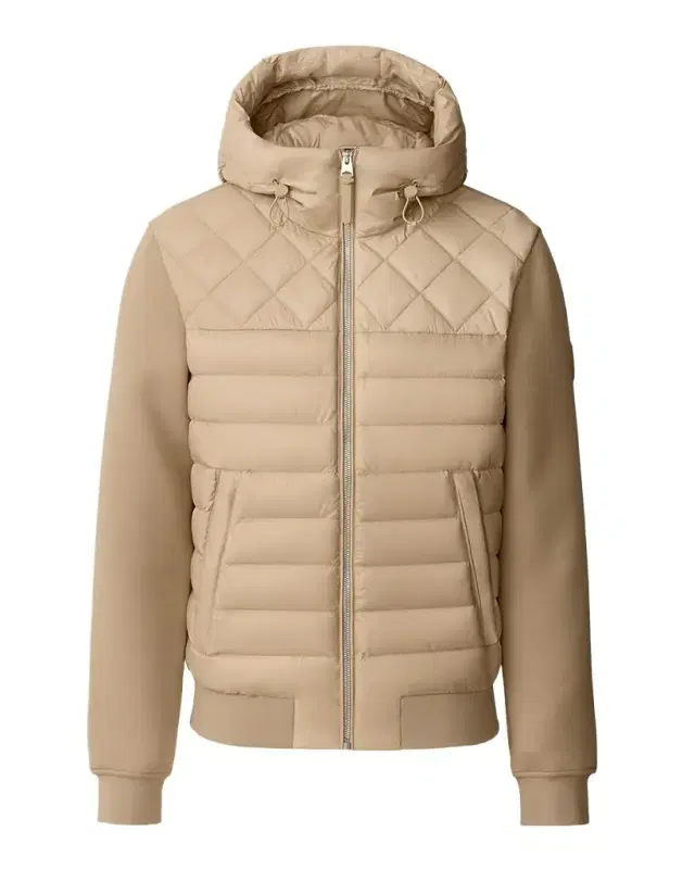 Mackage Men's Fletcher Mixed-Media Down Hooded Jacket