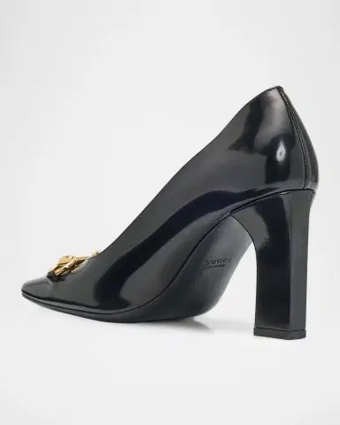 Gucci 85mm Zhora Horsebit Leather Pumps | Thumbnail 4