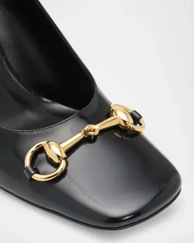 Gucci 85mm Zhora Horsebit Leather Pumps | Thumbnail 5