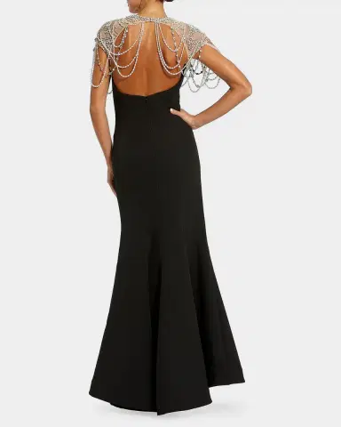 Mac Duggal Beaded Cap-Sleeve Mermaid Gown | Thumbnail 3 Mac Duggal Beaded Cap-Sleeve Mermaid Gown | Thumbnail 3