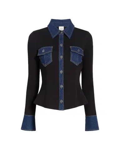 Cinq à Sept Aliza Denim Button-Front Shirt | Thumbnail 1