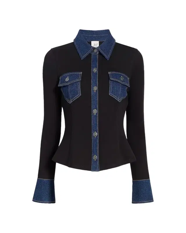 Cinq a Sept Aliza Denim Button-Front Shirt