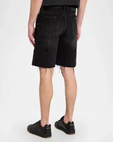 PURPLE Men's P059 Beaded Monogram Shorts | Thumbnail 3 PURPLE Men's P059 Beaded Monogram Shorts | Thumbnail 3