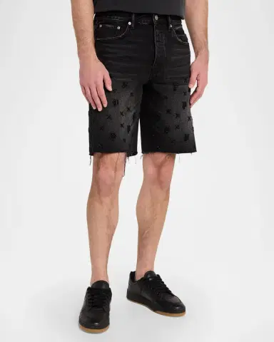 PURPLE Men's P059 Beaded Monogram Shorts | Thumbnail 4 PURPLE Men's P059 Beaded Monogram Shorts | Thumbnail 4
