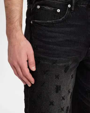 PURPLE Men's P059 Beaded Monogram Shorts | Thumbnail 5 PURPLE Men's P059 Beaded Monogram Shorts | Thumbnail 5