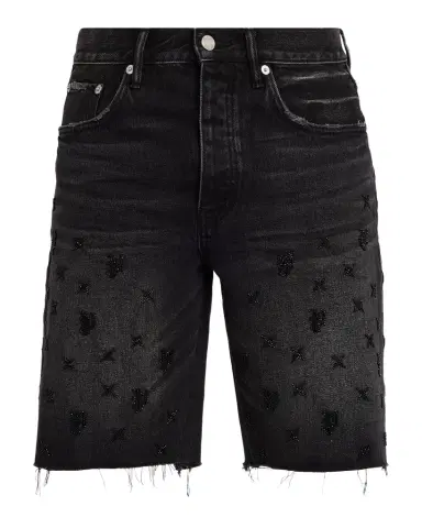 PURPLE Men's P059 Beaded Monogram Shorts | Thumbnail 1 PURPLE Men's P059 Beaded Monogram Shorts | Thumbnail 1