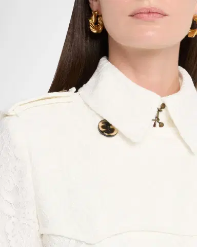 Burberry Foxfield Lace Double-Breasted Short Trench Jacket | Thumbnail 5 Burberry Foxfield Lace Double-Breasted Short Trench Jacket | Thumbnail 5