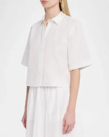Vince Short-Sleeve Poplin Shirt | Thumbnail 4 Vince Short-Sleeve Poplin Shirt | Thumbnail 4