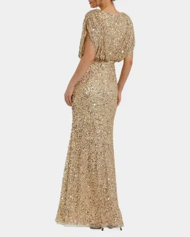 Mac Duggal Bead & Sequin Blouson A-Line Gown | Thumbnail 3 Mac Duggal Bead & Sequin Blouson A-Line Gown | Thumbnail 3