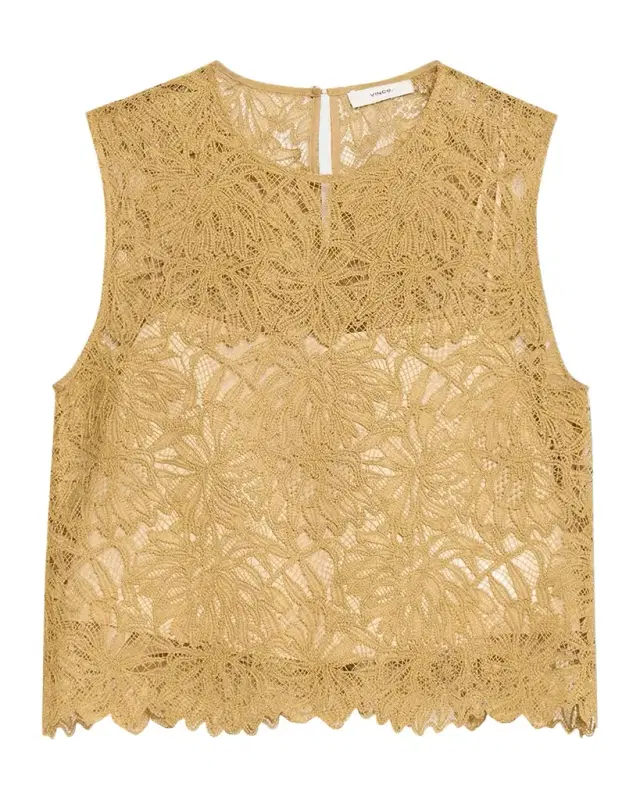 Vince Sleeveless Floral Lace Top