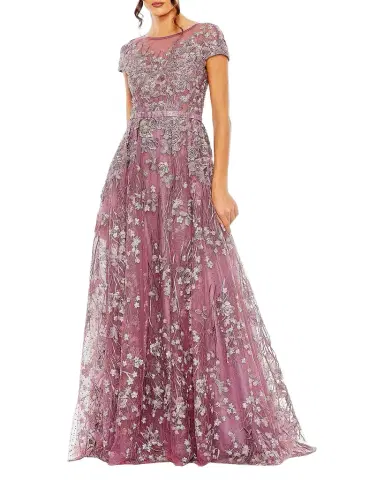 Mac Duggal Beaded Floral-Embroidered Gown | Thumbnail 1 Mac Duggal Beaded Floral-Embroidered Gown | Thumbnail 1