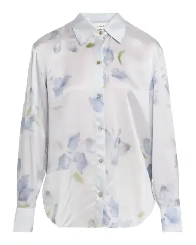 Vince Floral Blur Silk-Satin Blouse | Thumbnail 1