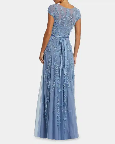 Mac Duggal Bead-Embroidered Mesh Gown | Thumbnail 3 Mac Duggal Bead-Embroidered Mesh Gown | Thumbnail 3