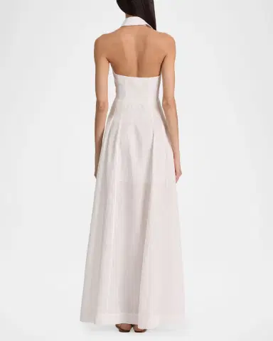 ALICE + OLIVIA Kendall Halter Linen Maxi Dress | Thumbnail 3