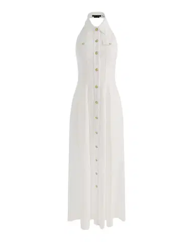 ALICE + OLIVIA Kendall Halter Linen Maxi Dress | Thumbnail 1