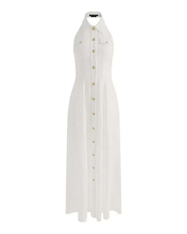 ALICE + OLIVIA Kendall Halter Linen Maxi Dress