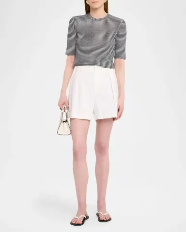 Vince Stripe Elbow-Sleeve Top | Thumbnail 2