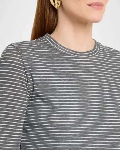Vince Stripe Elbow-Sleeve Top | Thumbnail 5