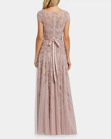 Mac Duggal Bead-Embroidered Mesh Gown | Thumbnail 3 Mac Duggal Bead-Embroidered Mesh Gown | Thumbnail 3