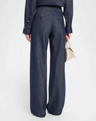 Vince Colette High-Rise Chambray Bias Pants | Thumbnail 3 Vince Colette High-Rise Chambray Bias Pants | Thumbnail 3