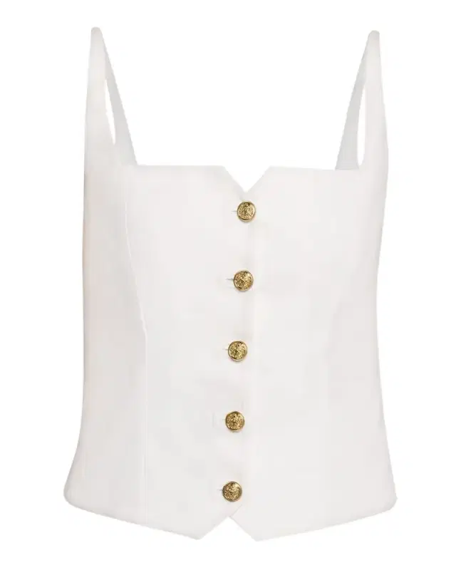 ALICE + OLIVIA Kelcey Sleeveless Button-Front Top